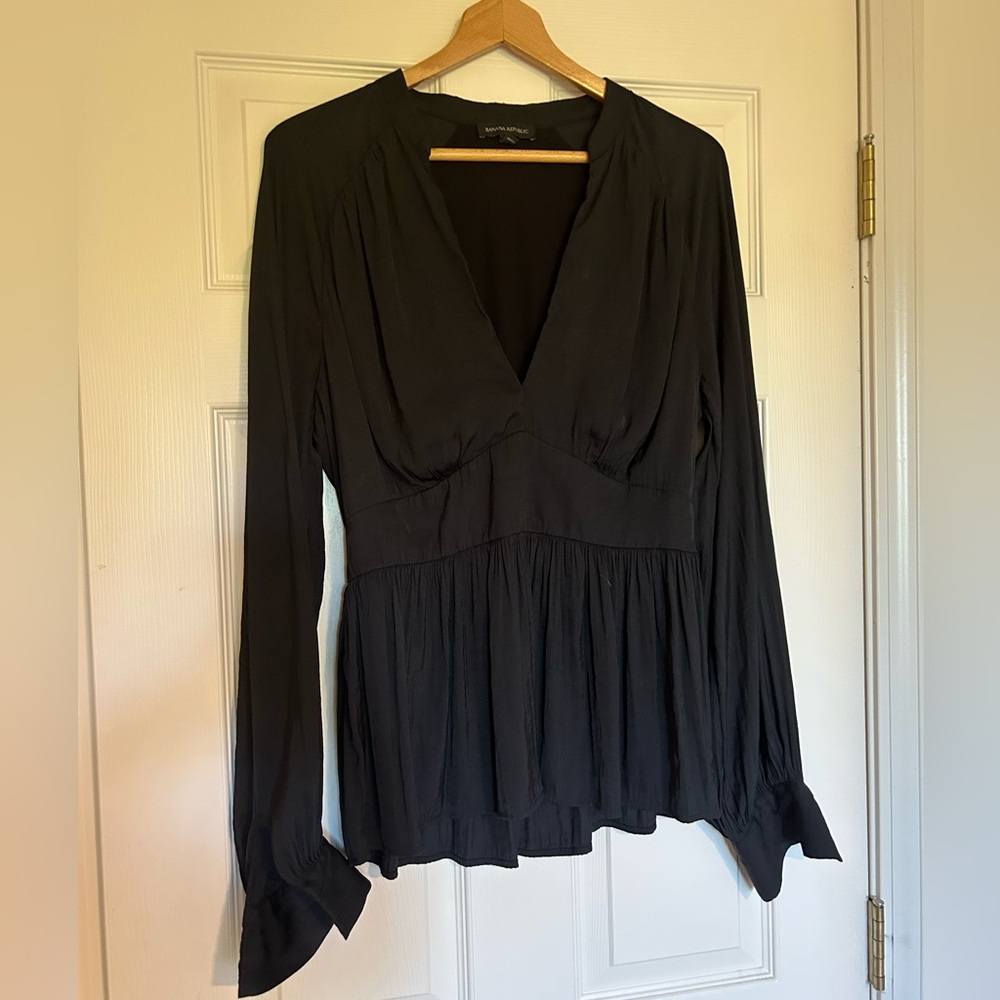 Banana Republic Black V-Neck Blouse